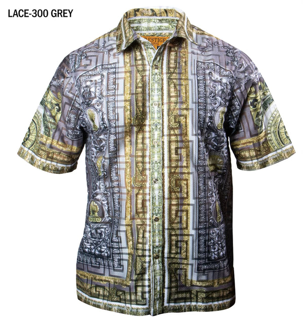 Prestige LACE-300 Short Sleeve Lace Shirt Gray