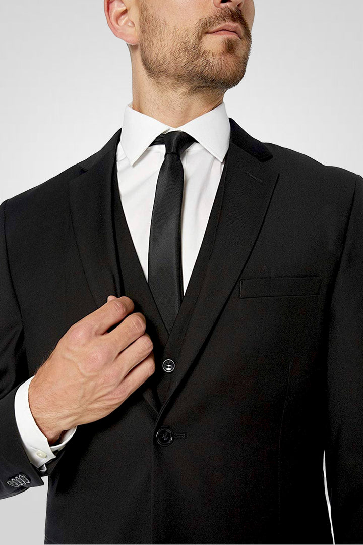 Caravelli S600512U Slim Fit 3pcs Suit Black