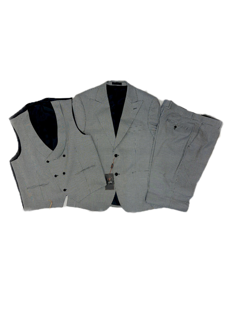 Vitali M5917 3 Pieces Vested  Suit Grey