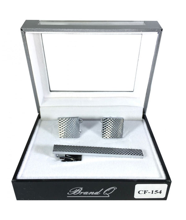 Brand Q CF154-B Cufflink With Matching Tie Bar