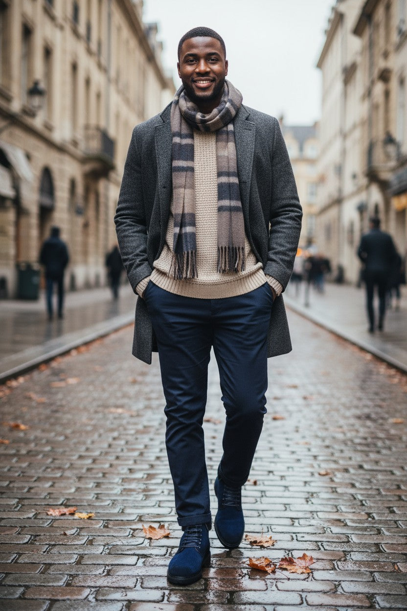 Suede Faux Shearling Combat Boot