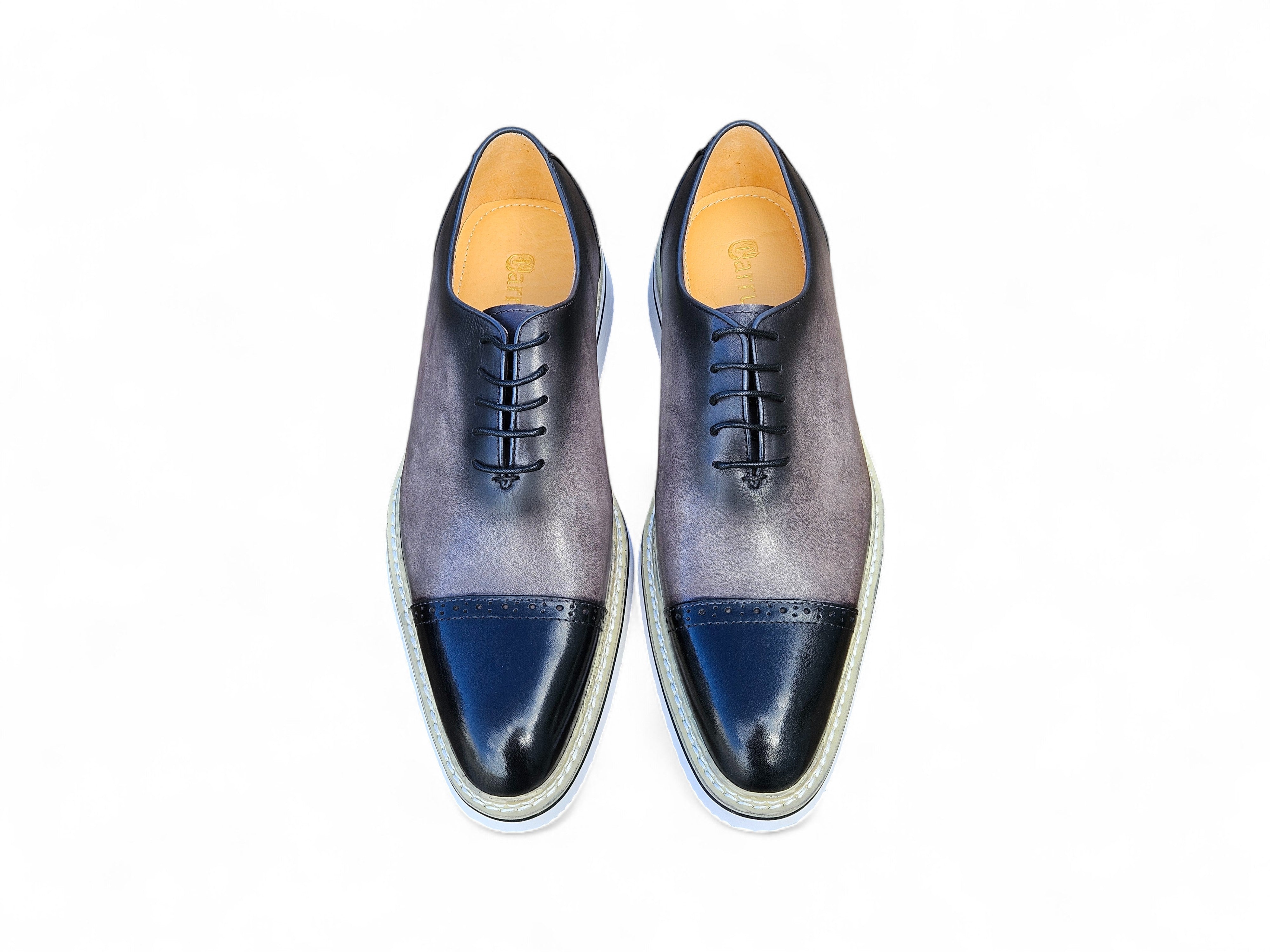 Two Tone Cap toe Calfskin Oxford
