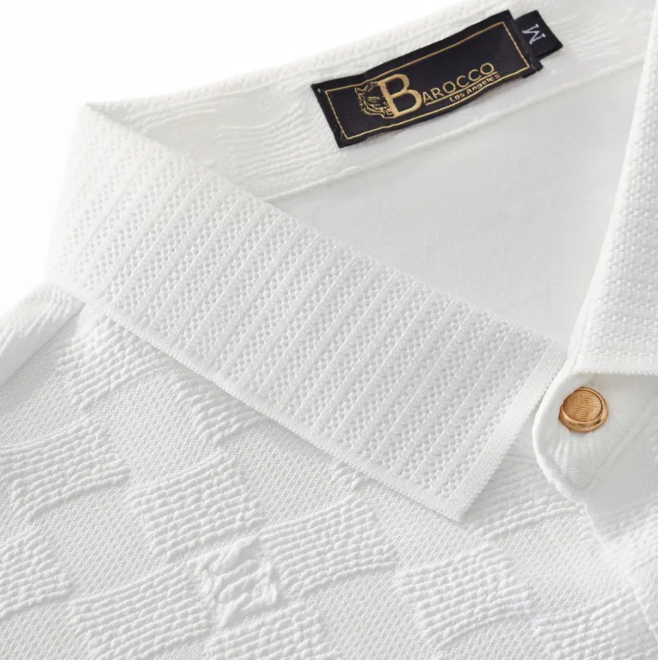 Seamless Check Texture Polo WHITE
