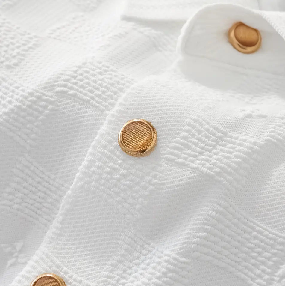 Seamless Check Texture Polo WHITE
