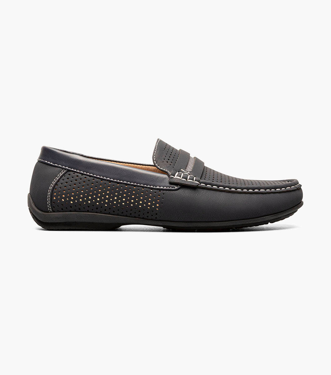 Stacy Adams 25513 CORBY  Moc Toe Saddle Slip On Navy