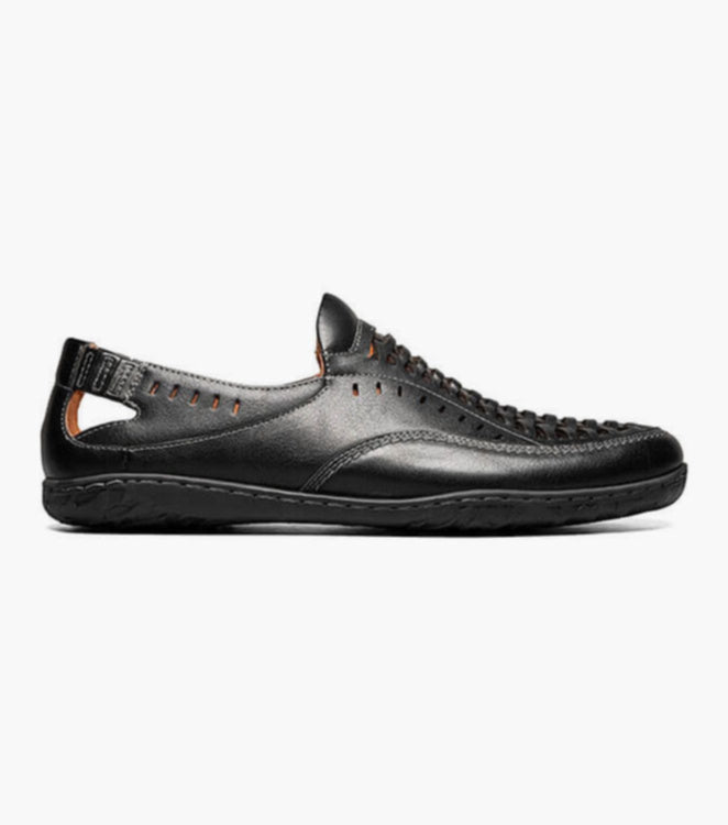 Stacy Adams IBIZA 25440-001 Woven Vamp Moc Toe Slip On Black