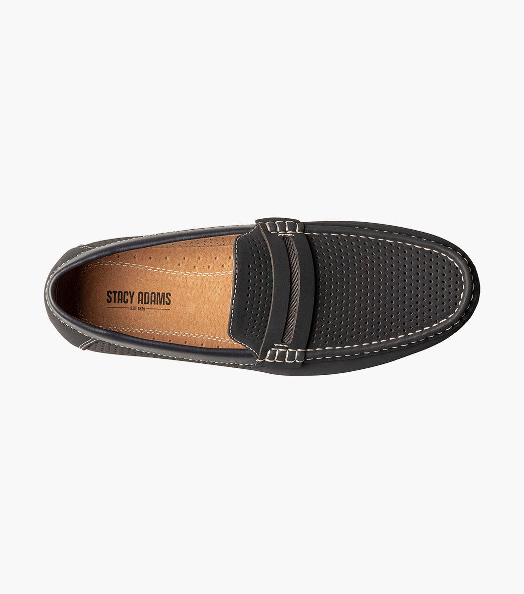 Stacy Adams 25513 CORBY  Moc Toe Saddle Slip On Navy