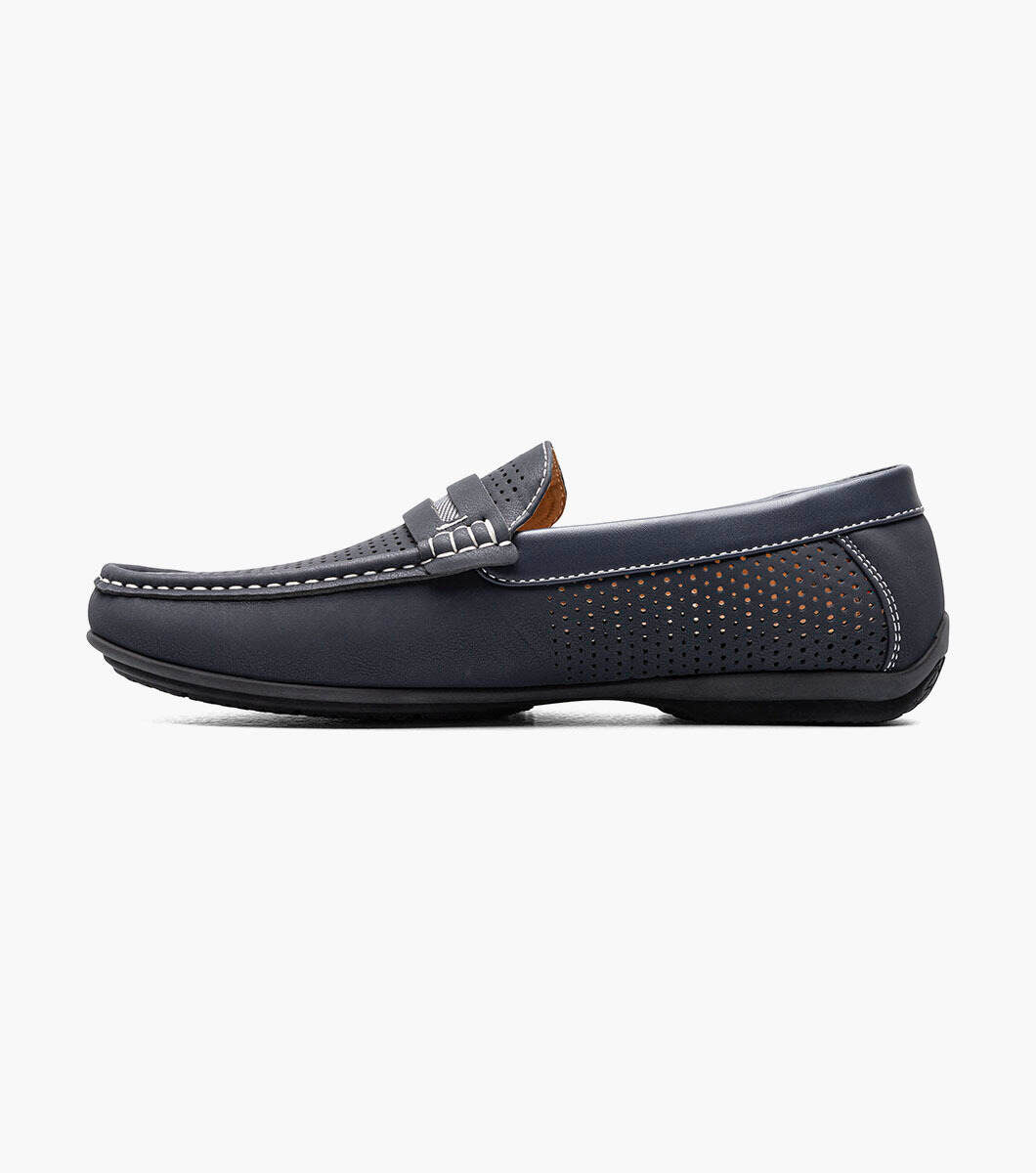 Stacy Adams 25513 CORBY  Moc Toe Saddle Slip On Navy