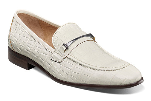 Stacy Adams 25455-100 Ferdinand Moc Toe Bit Slip On On White