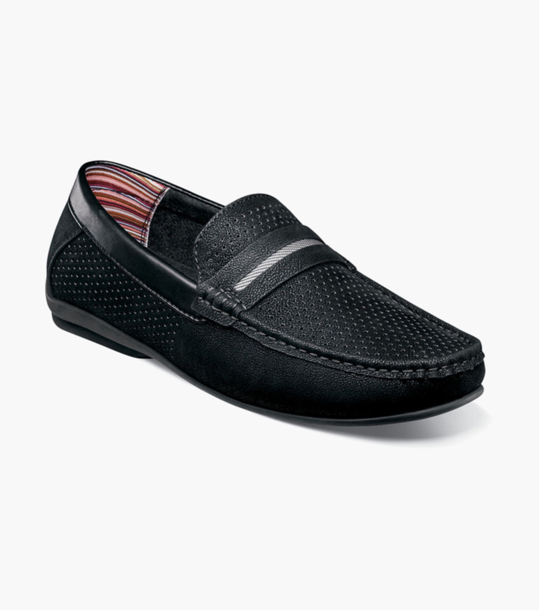 Stacy Adams 25513 CORBY  Moc Toe Saddle Slip On Black