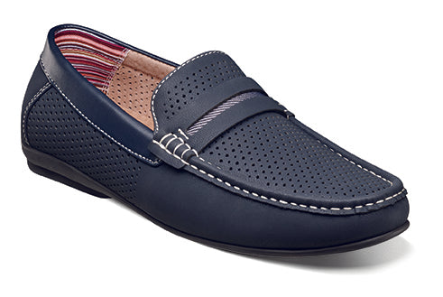 Stacy Adams 25513 CORBY  Moc Toe Saddle Slip On Navy
