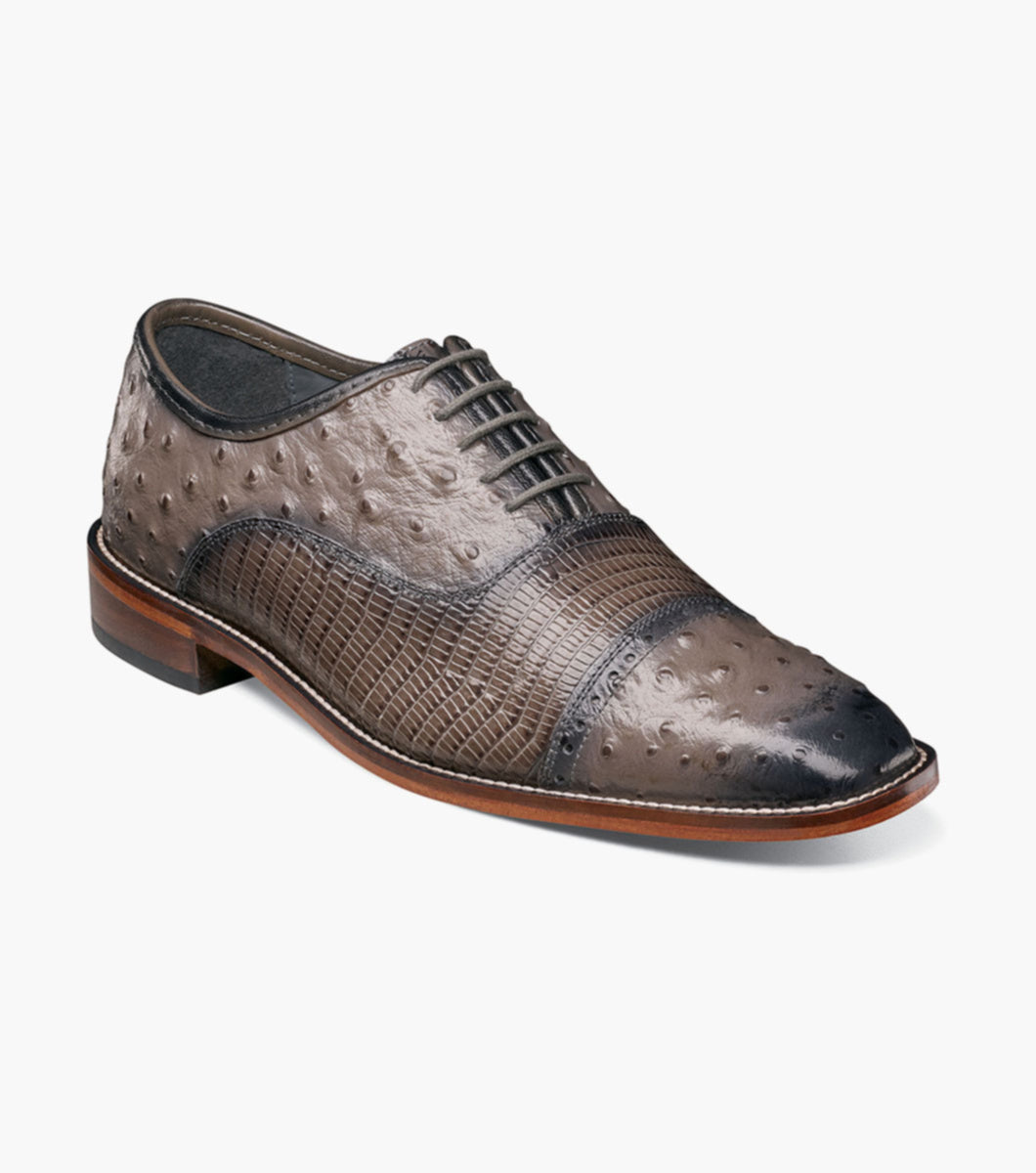 Stacy Adams 25227 RODANO  Leather Sole Cap Toe Oxford Gray