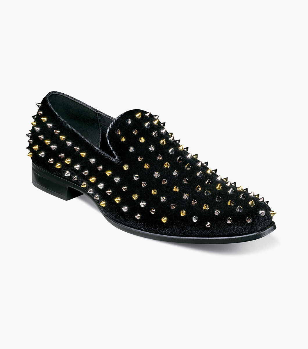 Stacy Adams 25532-042 Spire Studded Slip On Black/Silver
