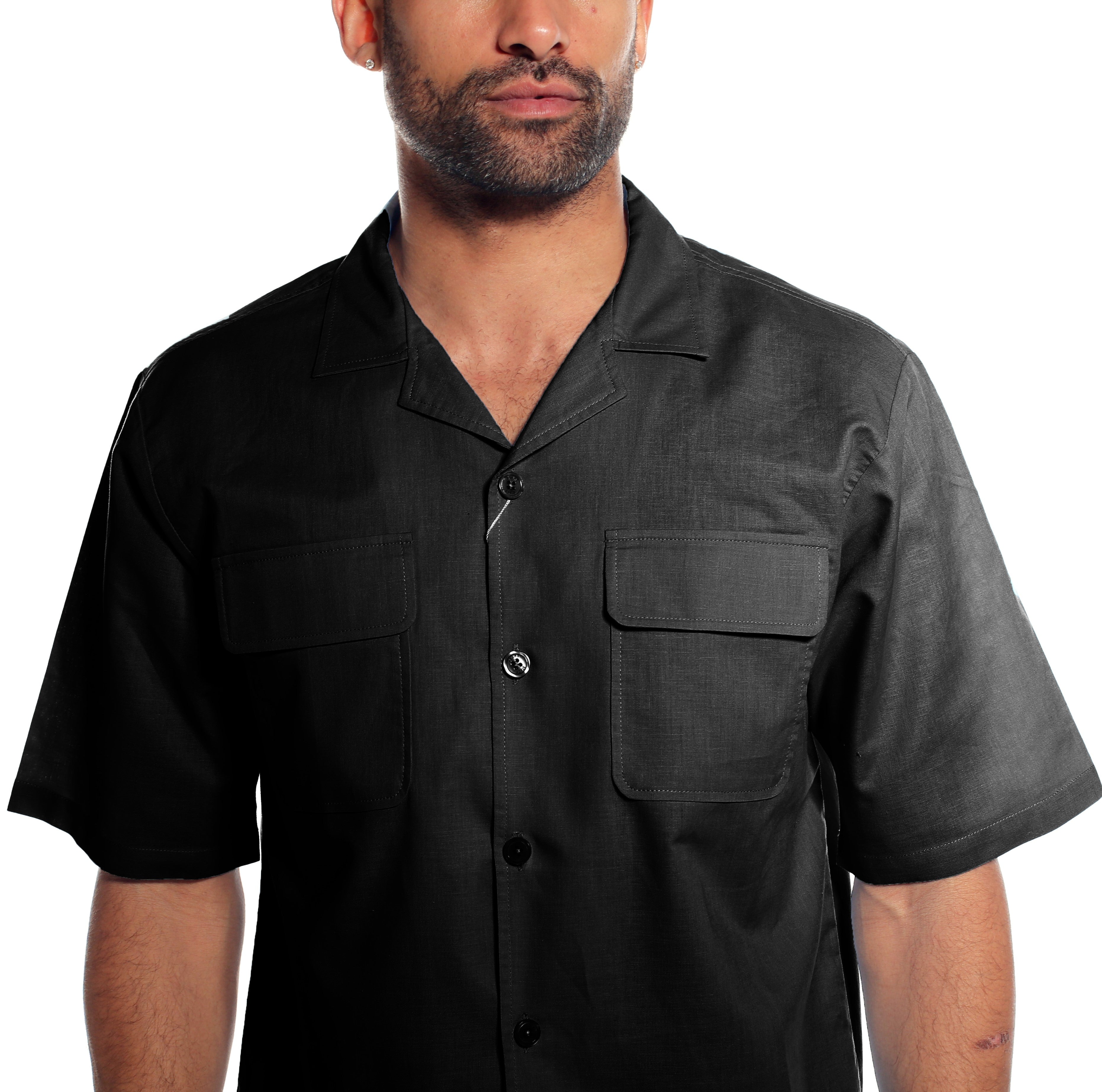 Stacy Adams 3510 Short Sleeve Linen Set Black