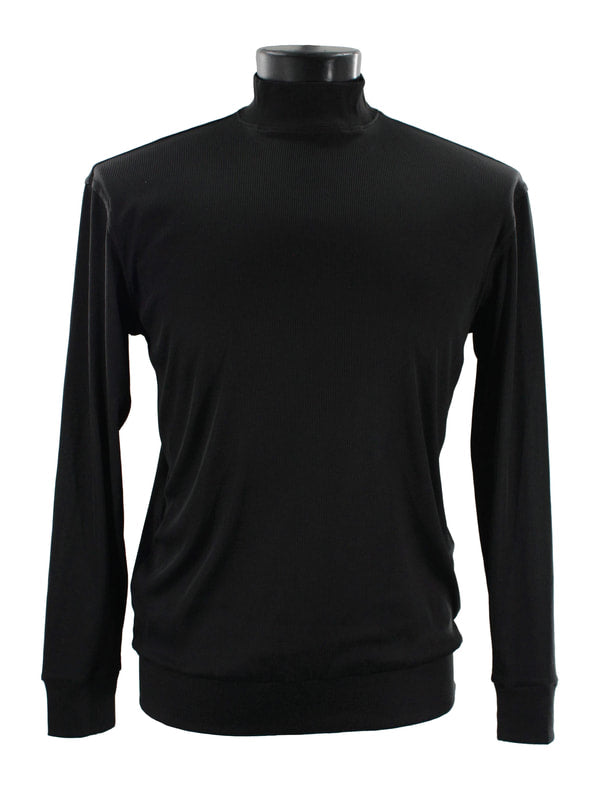 Bassiri 632Knit Long Sleeve High Mock Neck Black – Napoly Menswear