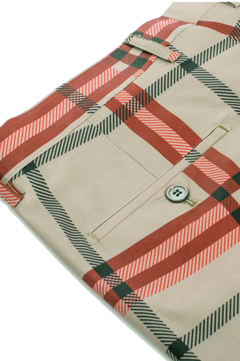 Barabas CP24 Astrex  Plaid Slim Fit Pants Coffe