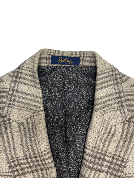 Bellucci B762 Sandro Plaid Blazer Cream/Black