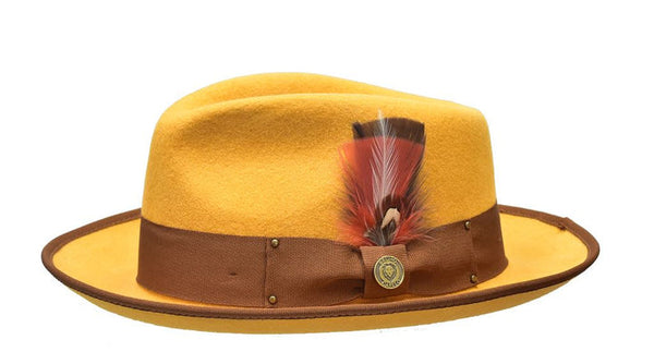 Bruno Capelo LO-204 Lorenzo Felt Hat Mustard/Brown