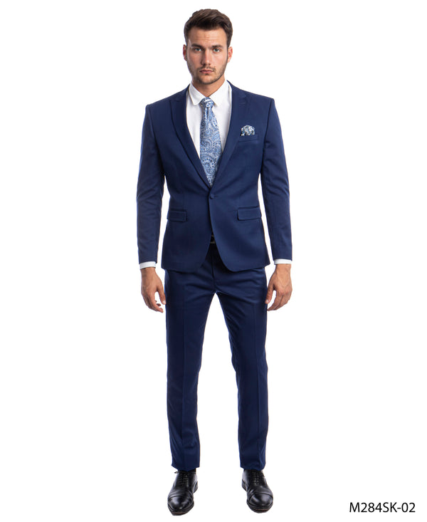 Dk.Blue 2 PC Solid Suit Skinny Fit Suits