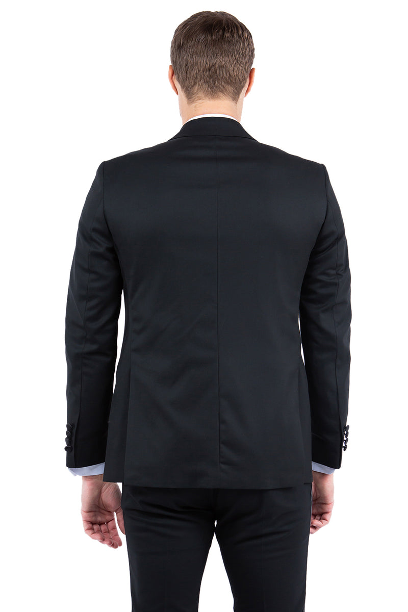 Black Zegarie Peak Lapel Tuxedo Jacket For Men