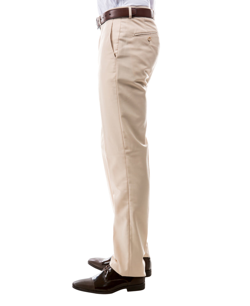 Mens Dress Pants Slim Fit UNHEMMED, Tan