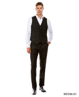 Black Zegarie Suit Separates Solid Men's Vests For Men
