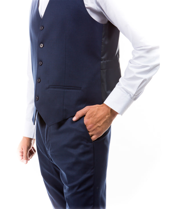 Navy Zegarie Suit Separates Solid Men's Vests For Men