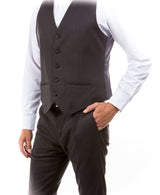 Dark Grey Zegarie Suit Separates Solid Men's Vests For Men