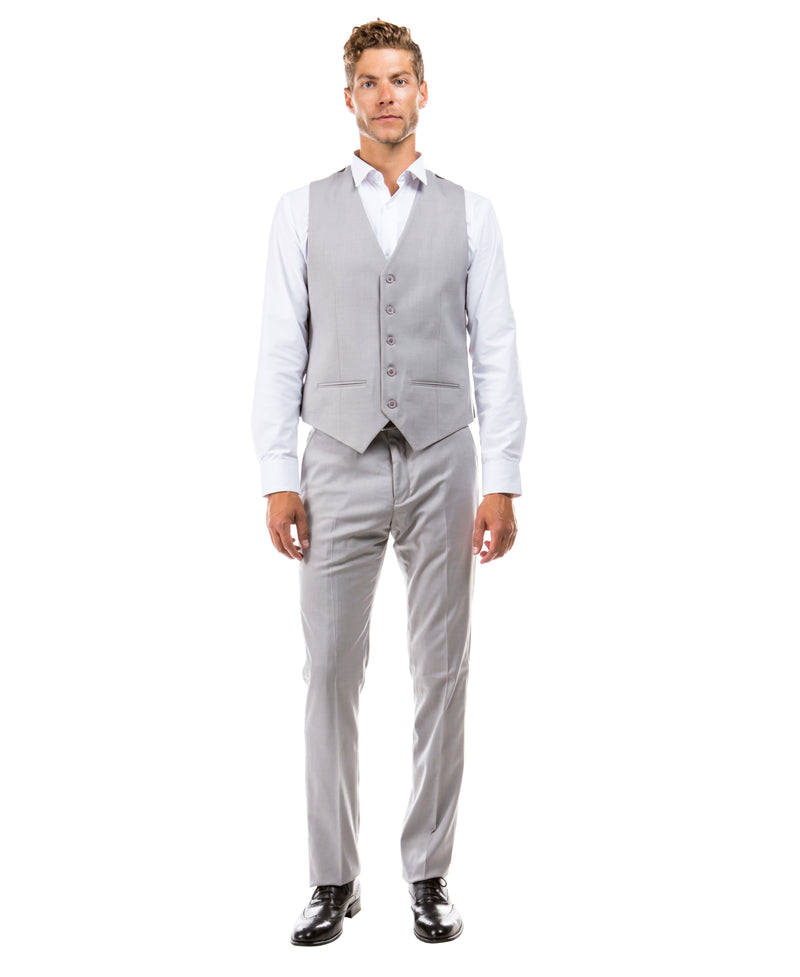 Light Grey Zegarie Suit Separates Solid Men's Vests For Men