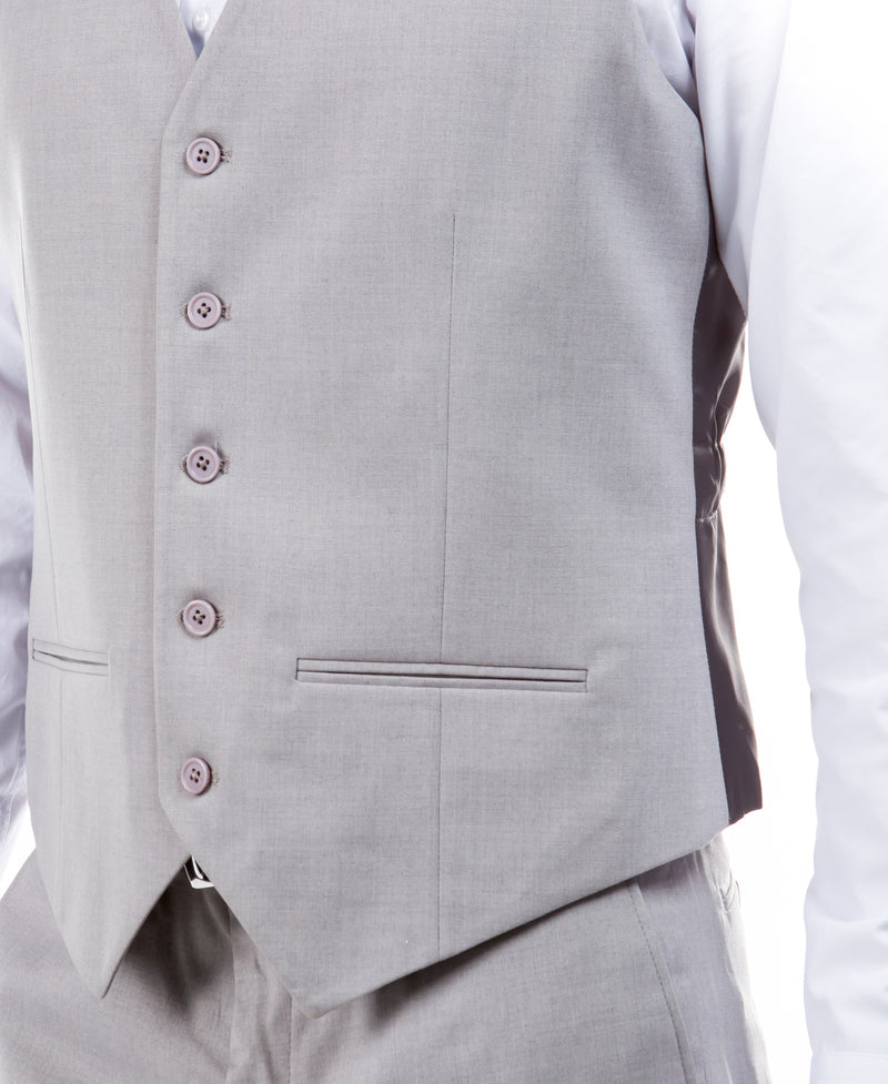 Light Grey Zegarie Suit Separates Solid Men's Vests For Men