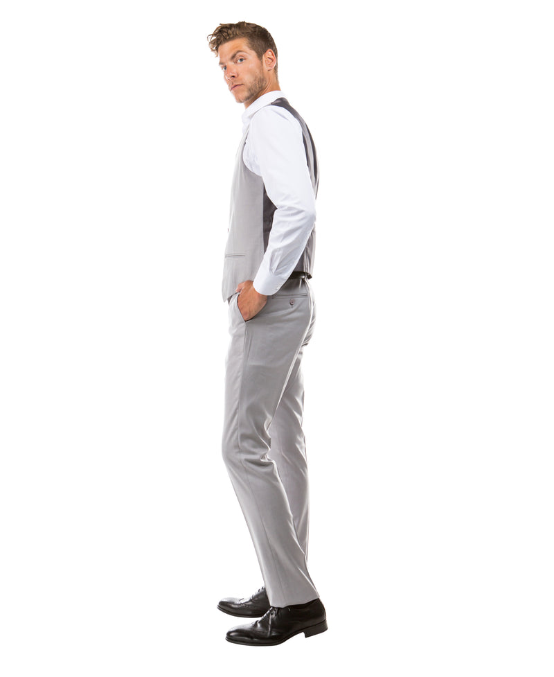 Light Grey Zegarie Suit Separates Solid Men's Vests For Men
