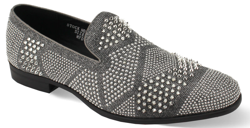 After Midnight OZZY Velvet Stud Shoes Silver