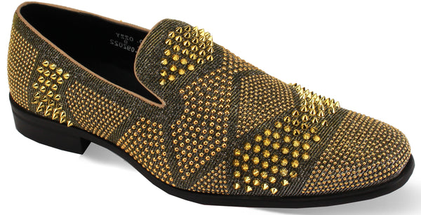 After Midnight OZZY Velvet Stud Shoes Gold