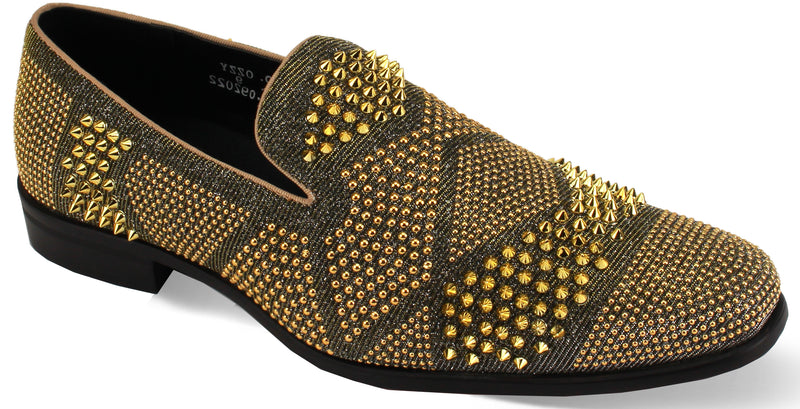 After Midnight OZZY Velvet Stud Shoes Gold