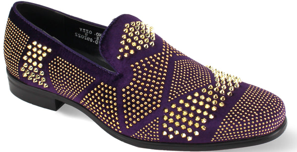 After Midnight OZZY Velvet Stud Shoes Purple/Gold