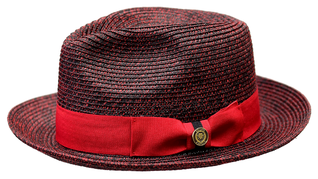 Bruno Capelo PI-862 The Piedmont Straw Hat Black/Red