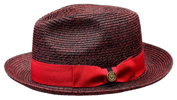 Bruno Capelo PI-862 The Piedmont Straw Hat Black/Red