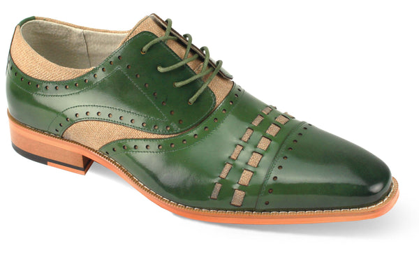 Giovanni Preston  Leather Shoes Olive/Natural