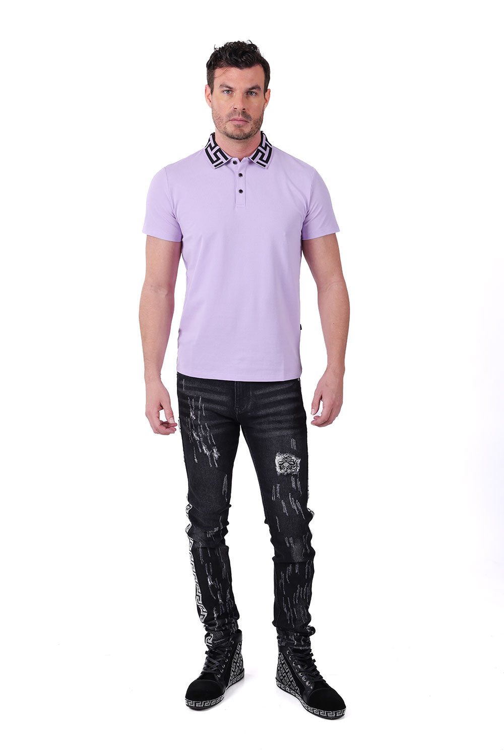 Barabas Petros PS121 Short Sleeve Polo Lavender