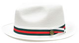 Bruno Capelo RE-662 The Remo Straw Hat White/Green/Red