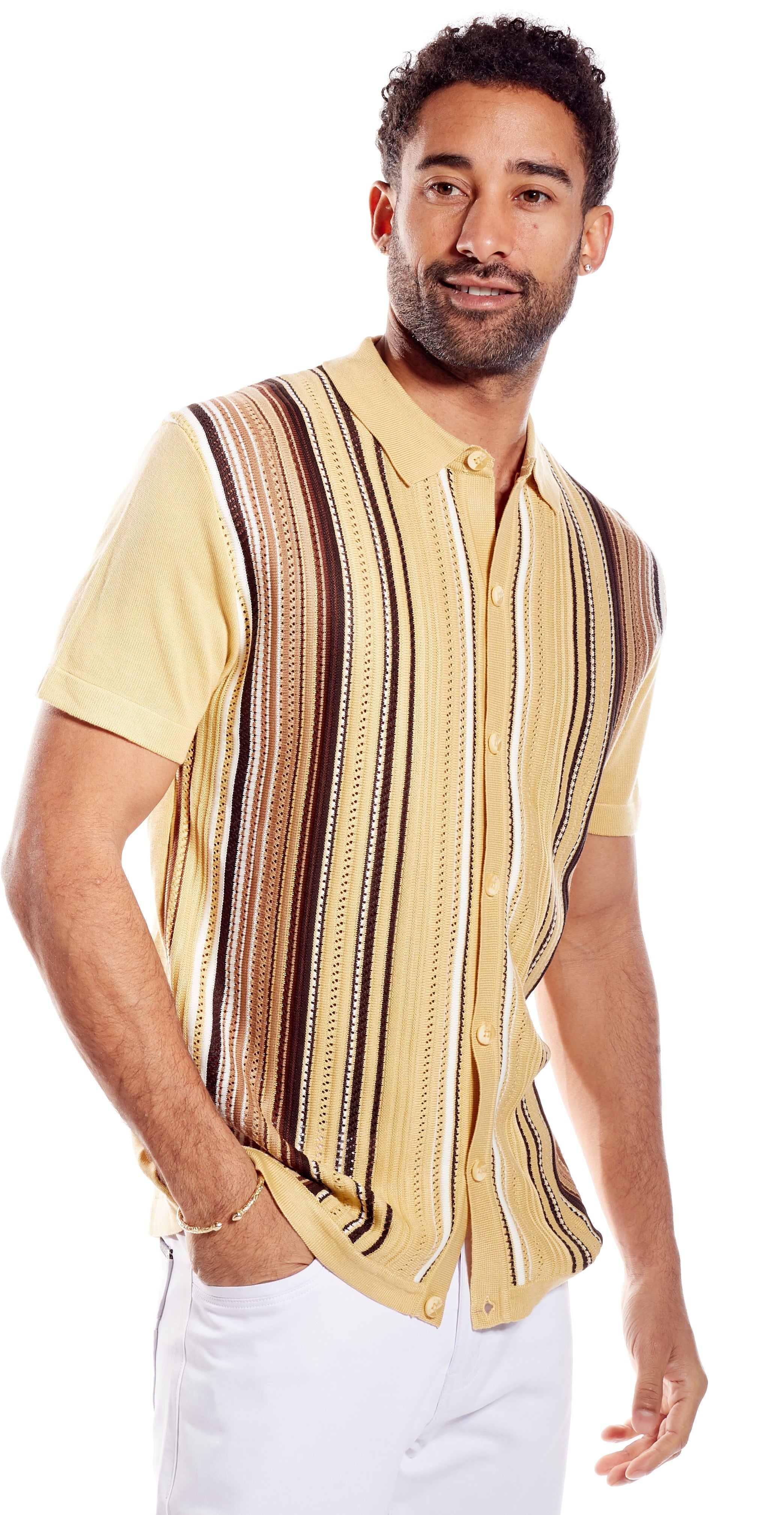 Stacy Adam 3112 Short Sleeve Knit Honey