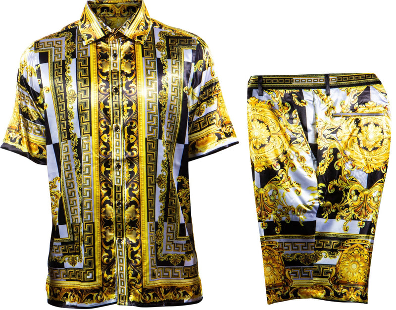 Prestige SHS-252 Short Sleeve Short Set Satin Black