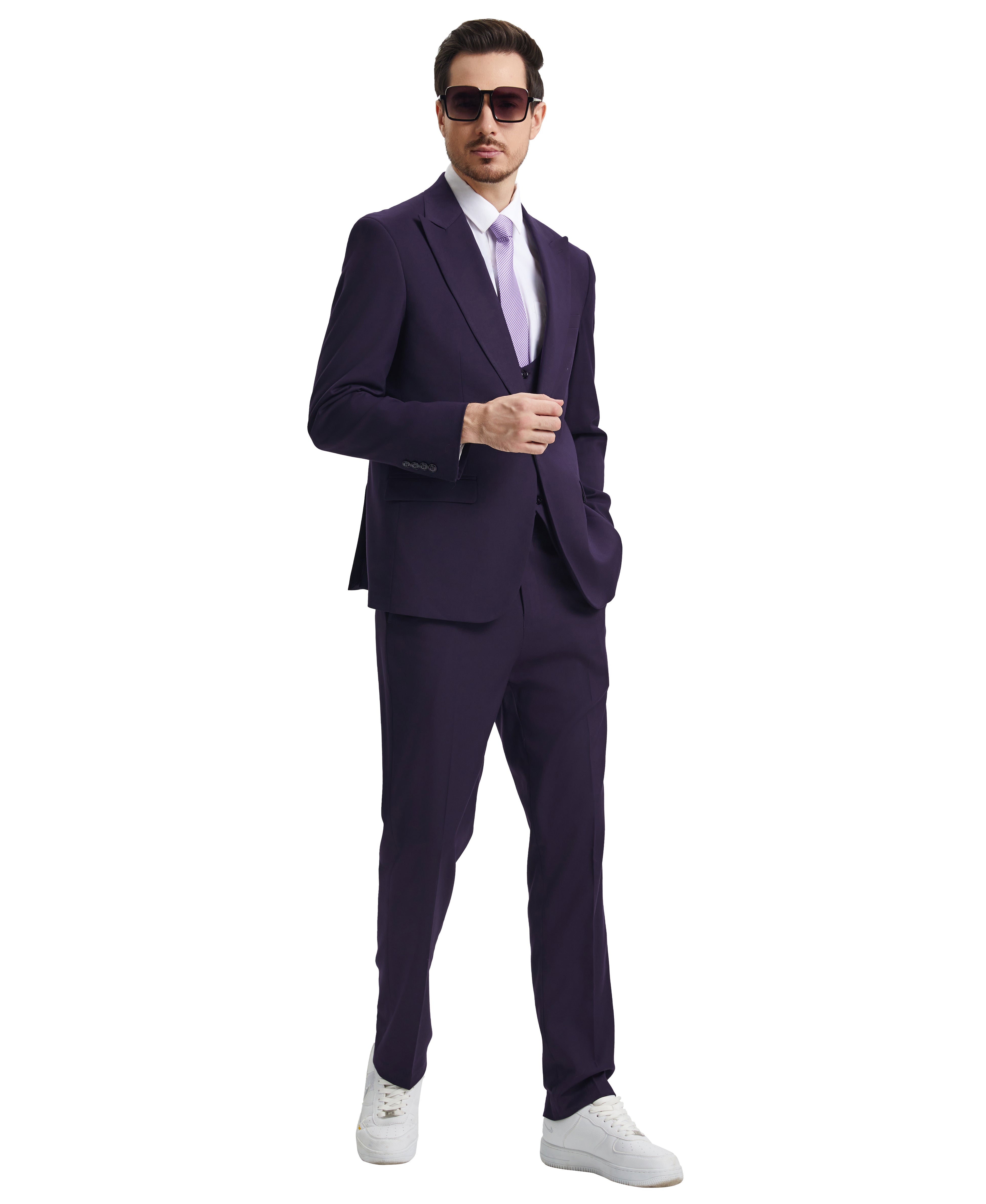 Eggplant Stacy Adams Men's Suit
