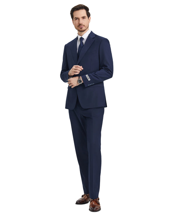 Stacy Adams 3 PC Navy Solid Mens Suit