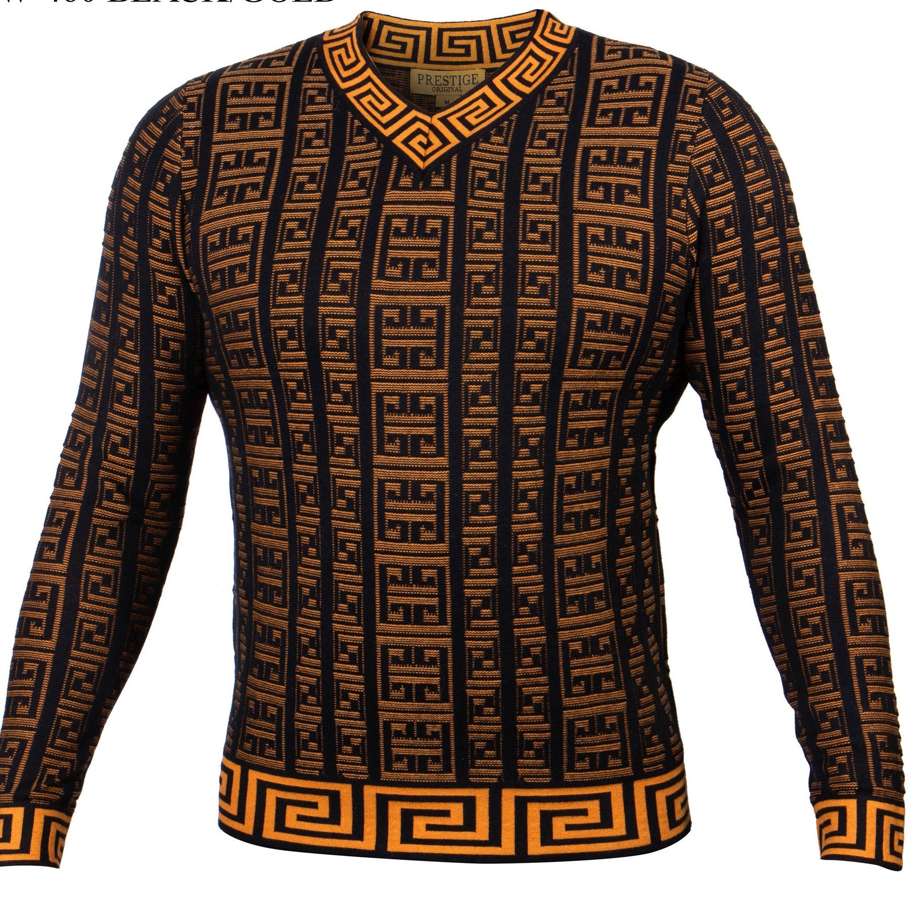 Prestige SW-460 Greek Textured Sweater Black/Gold