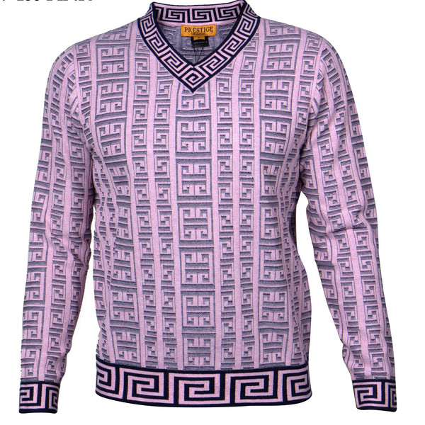 Prestige SW-460 Greek Textured Sweater Pink
