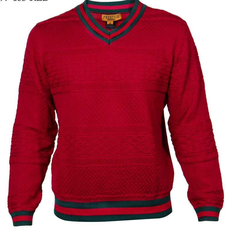 Prestige SW-463 V Neck Sweater Red