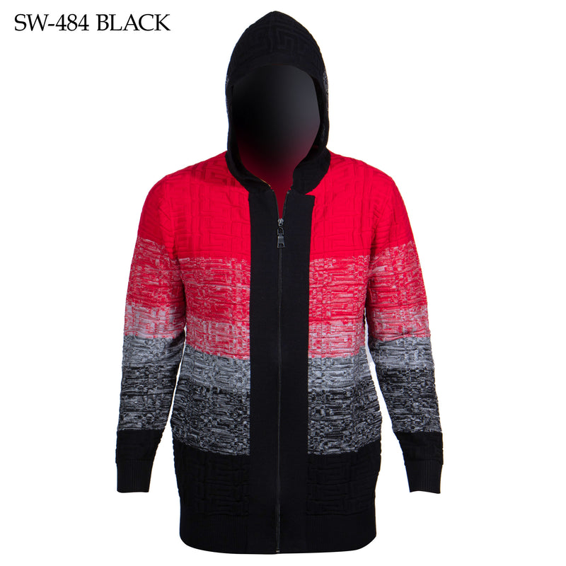 Prestige SW-484 Full Zip Hooded Sweater Black