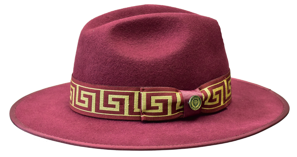 Bruno Capelo Wesley WE-977 Fedora Hat Burgundy/Burgundy