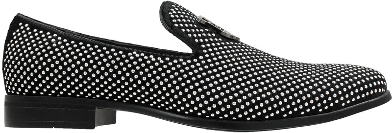 Stacy Adams 25228 Swager Studded Slip On Black Silver